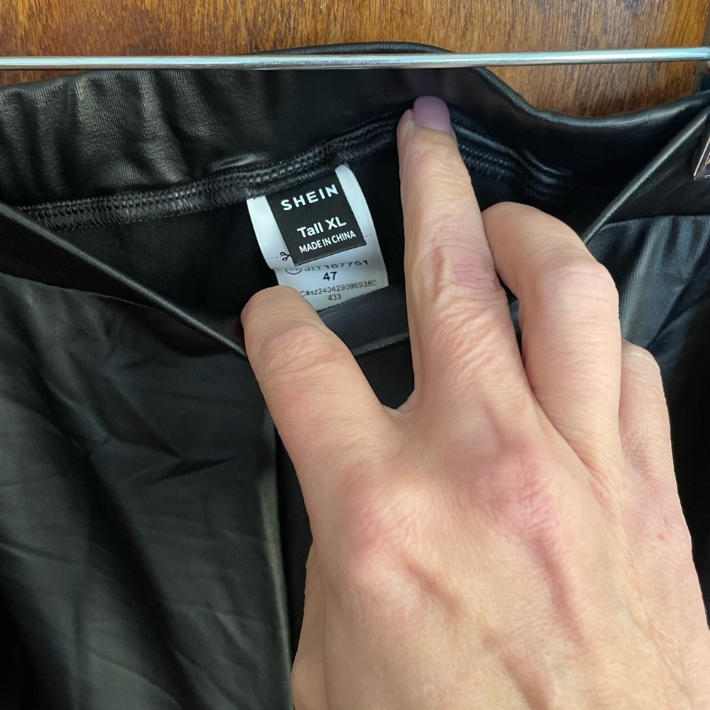 SHEIN Black Faux Leather Pants